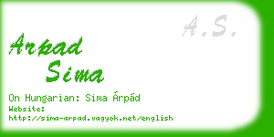 arpad sima business card